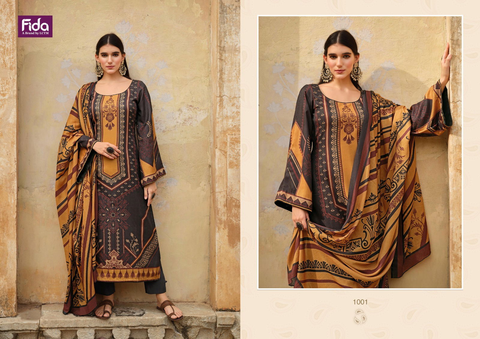 Zaara By Fida Printed Pashmina Dress Material Catalog